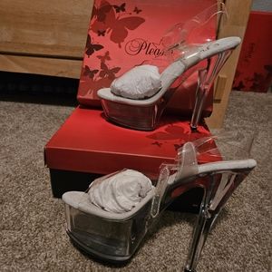 Pleaser 6inch clear platform sandals
